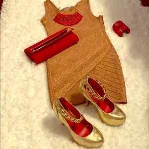 Beautiful copper color stretta bodycon dress.